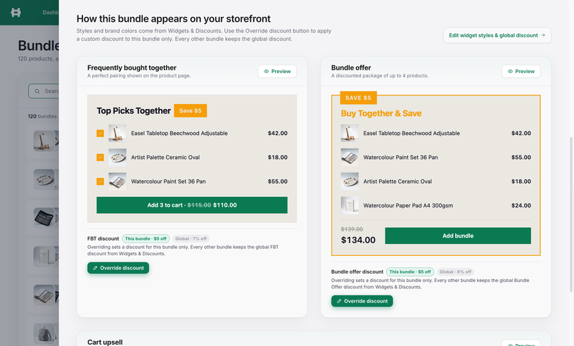 Hitch storefront bundle widgets preview